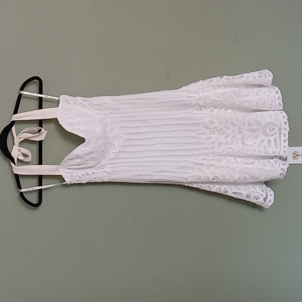 White Crochet Halter Sundress